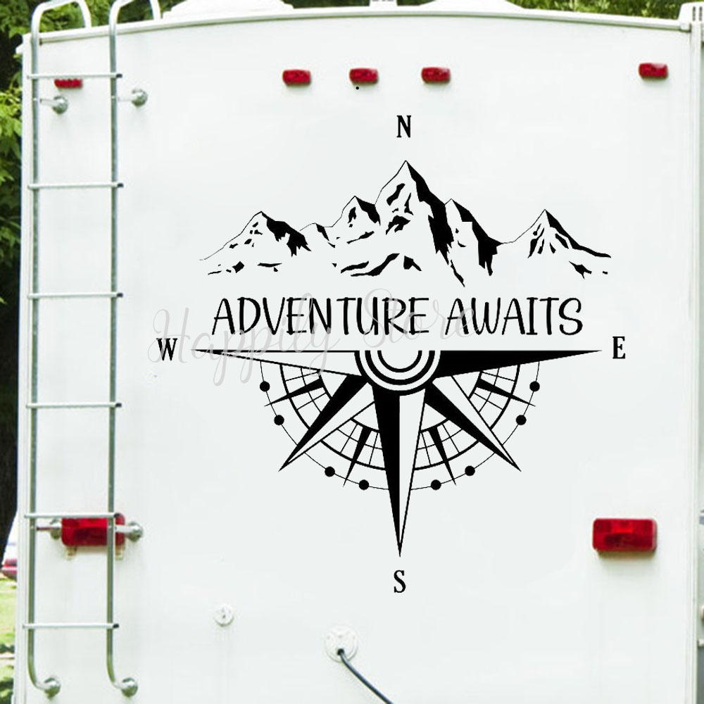 Outdoor Furniture Ideas - Campervan Stickers Adventure Awaits Wall Decal