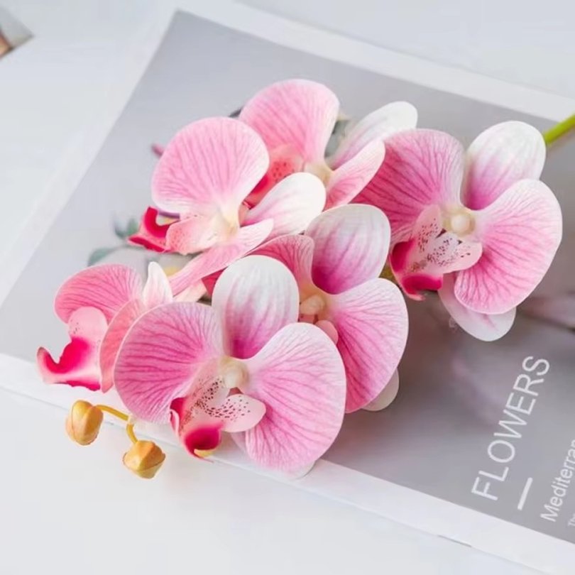 Outdoor Furniture European - 3D Artificial Flowers Plastic Butterfly Orchid