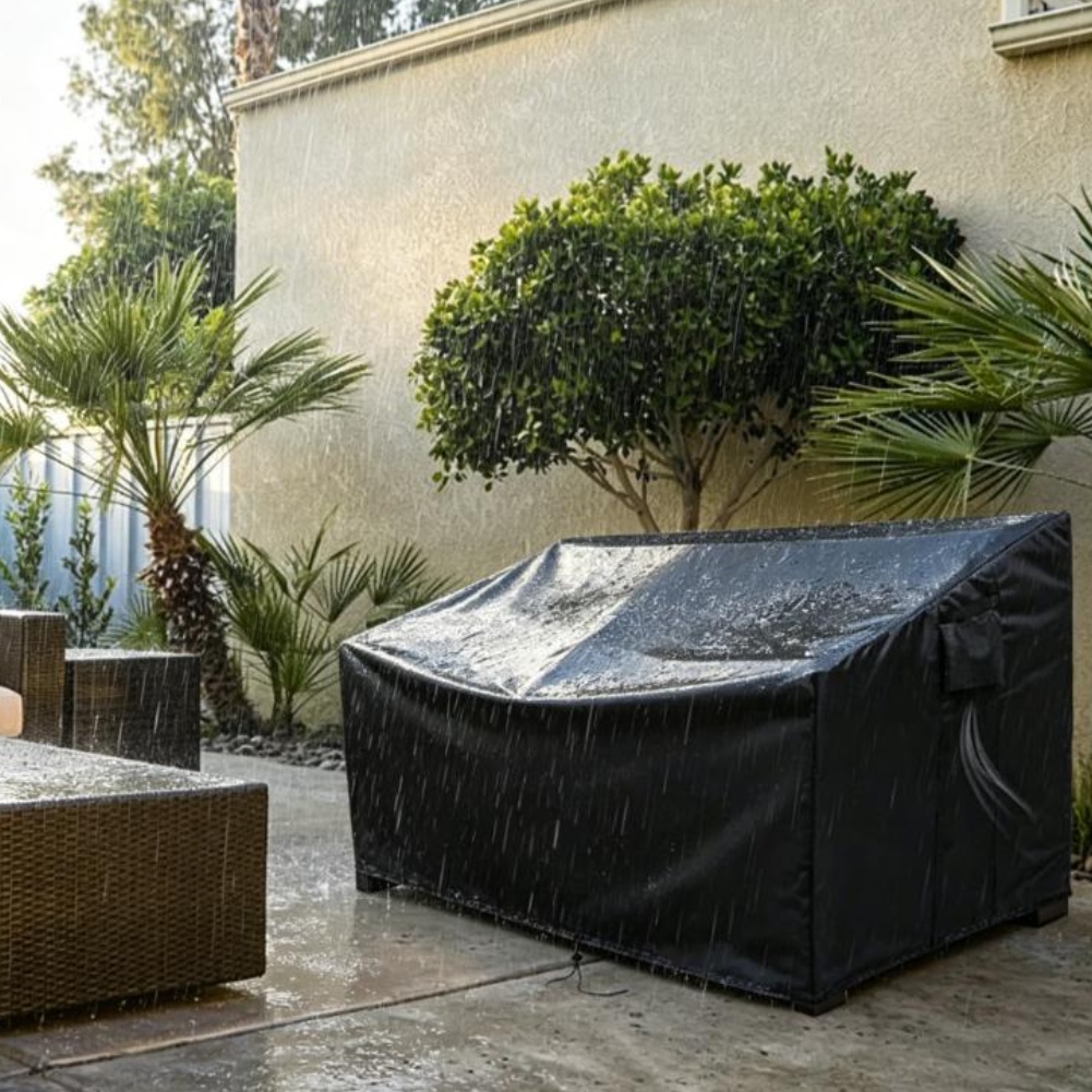 Outdoor Furniture Black - Heavy-Duty Patio Sofa Cover Waterproof Outdoor