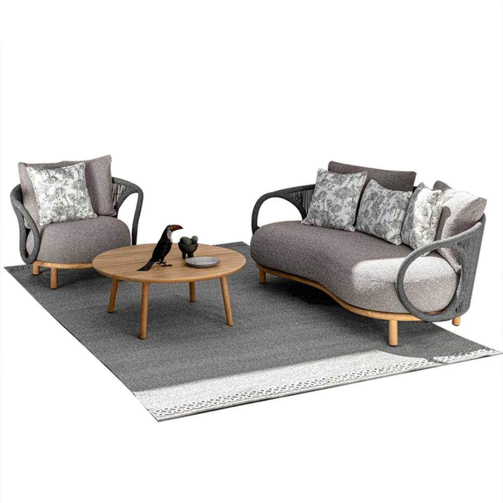 Outdoor Furniture Teak Wood - Outdoor rattan sofa teak garden hotel,