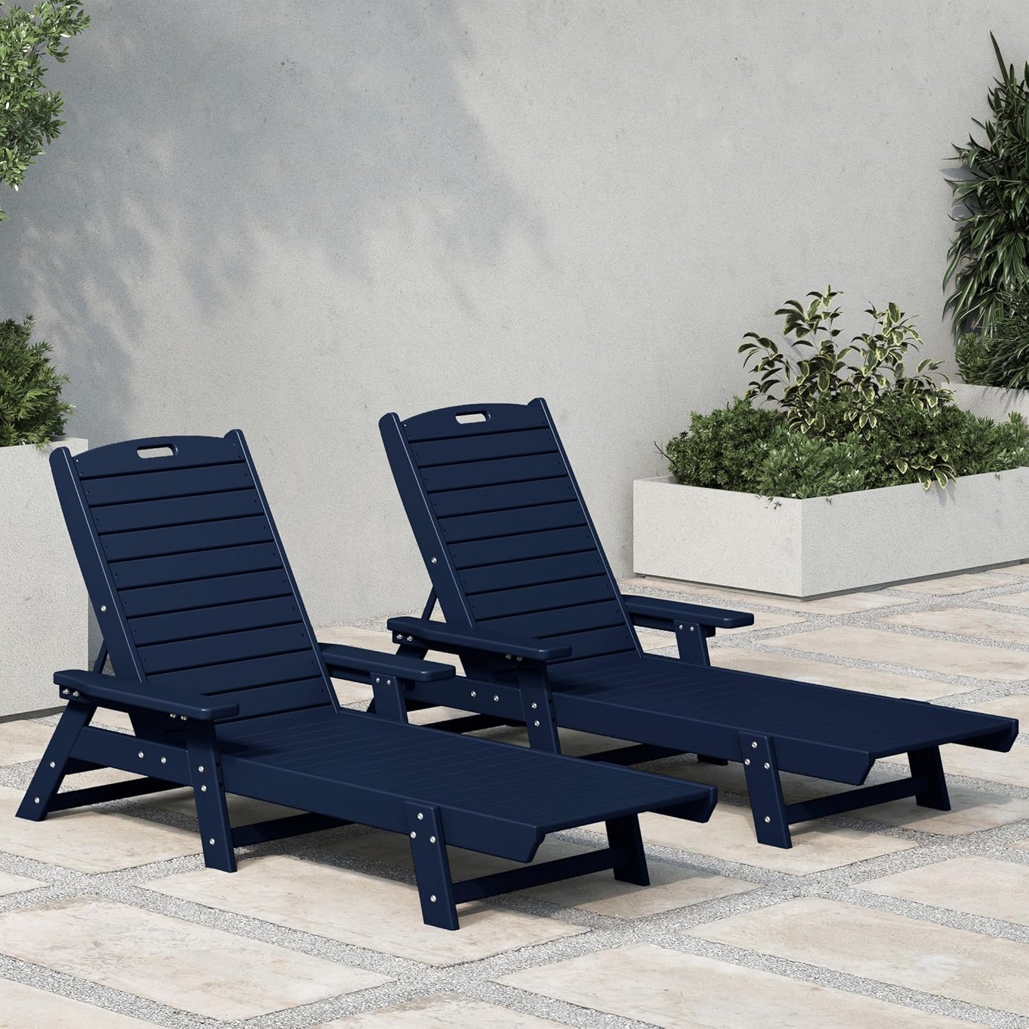 Outdoor Furniture Lounge Set - Malibu Poly Reclining Chaise Lounge (Set