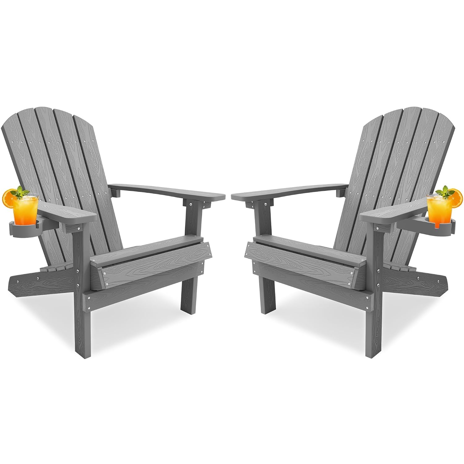 Outdoor Furniture Set With Fire Pit - Weather Resistant Adirondack Chair Set of