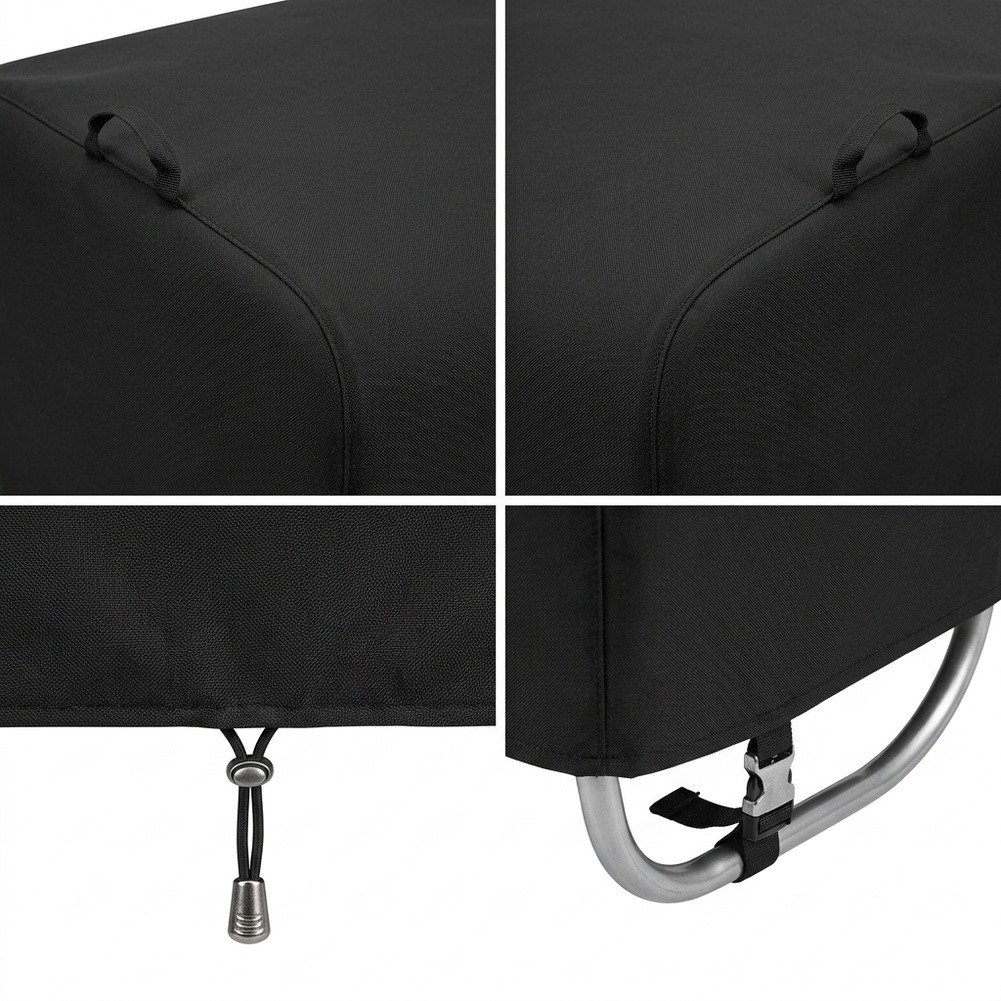 Outdoor Furniture Black - 210D Oxford Black Patio Egg Rocking