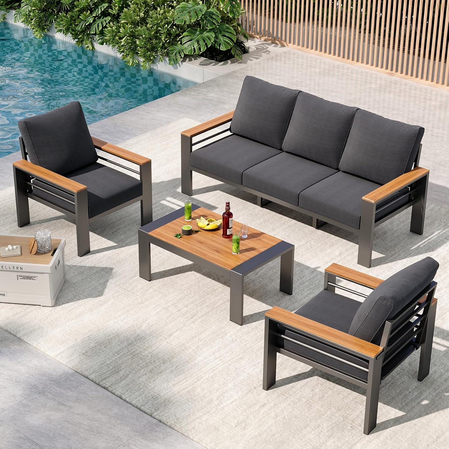 Patio Furniture Set, Aluminum  - огляд і ціна Outdoor Furniture Ideas