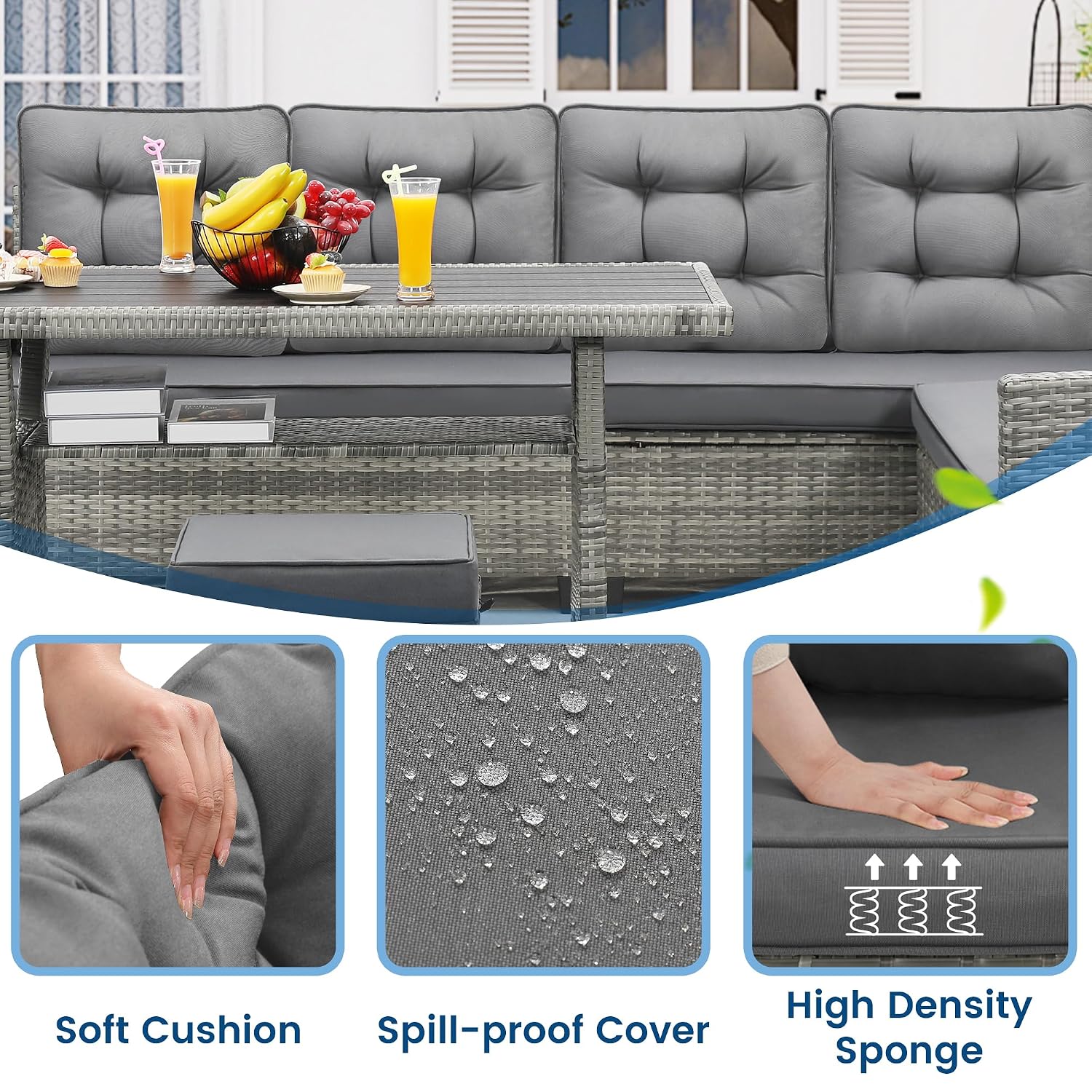 6 Piece Patio Furniture Set, D - огляд і ціна Outdoor Furniture Ideas
