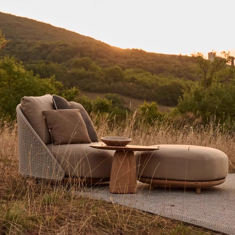 Nordic outdoor teak sofa villa - огляд і ціна Outdoor Furniture Teak Wood
