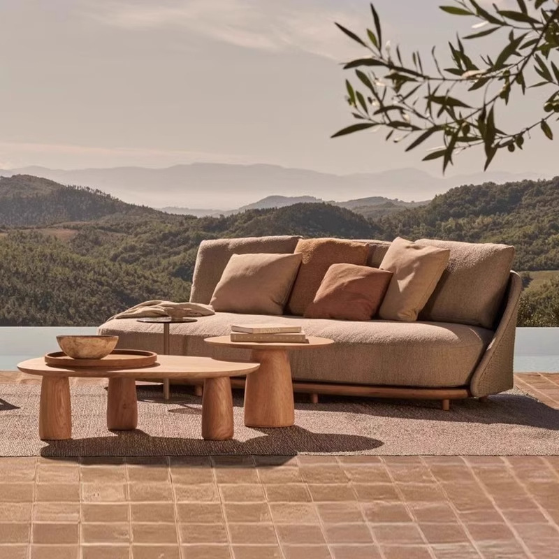 Nordic outdoor teak sofa villa - огляд і ціна Outdoor Furniture Teak Wood