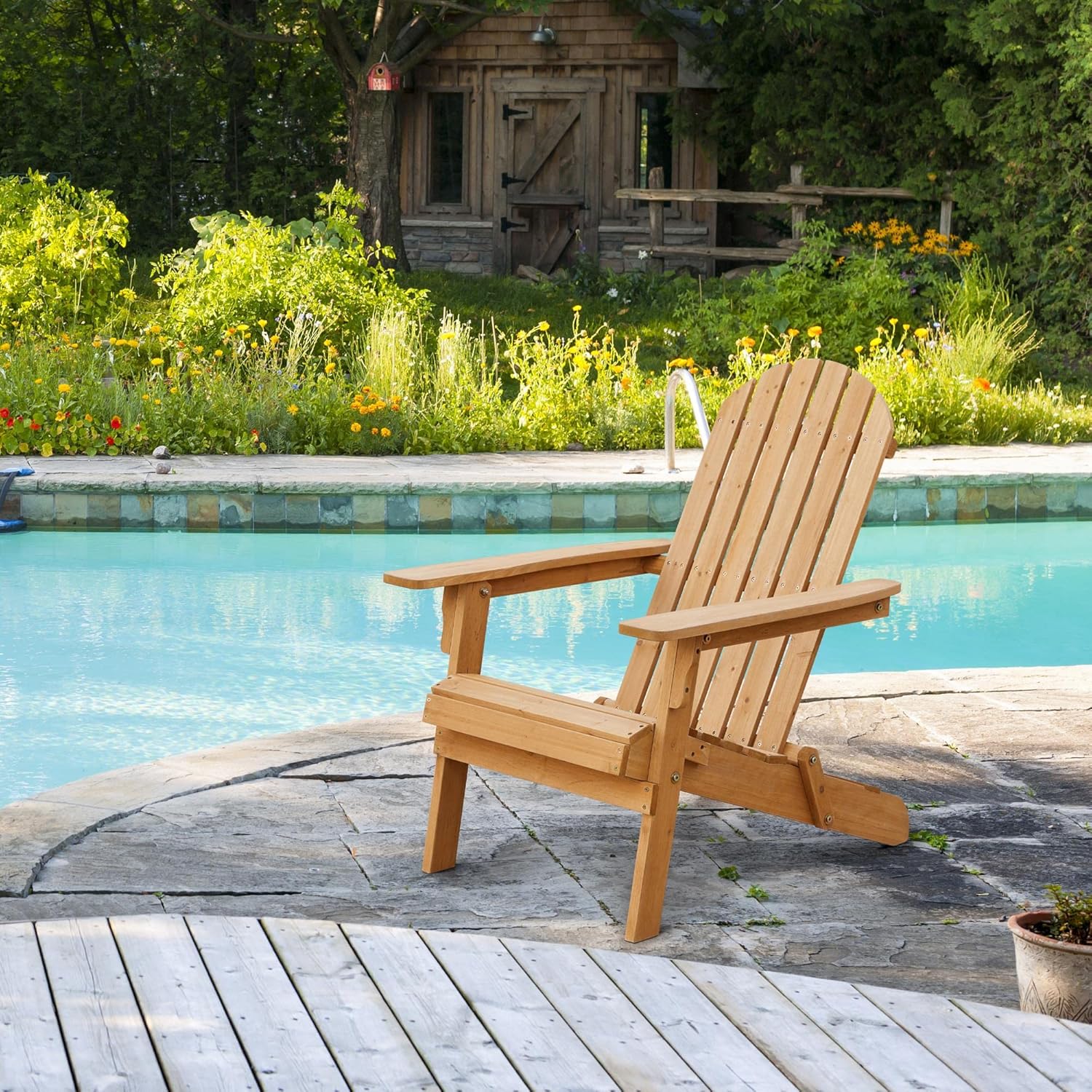 Folding Adirondack Chair Set o - огляд і ціна Outdoor Furniture Lounge Set