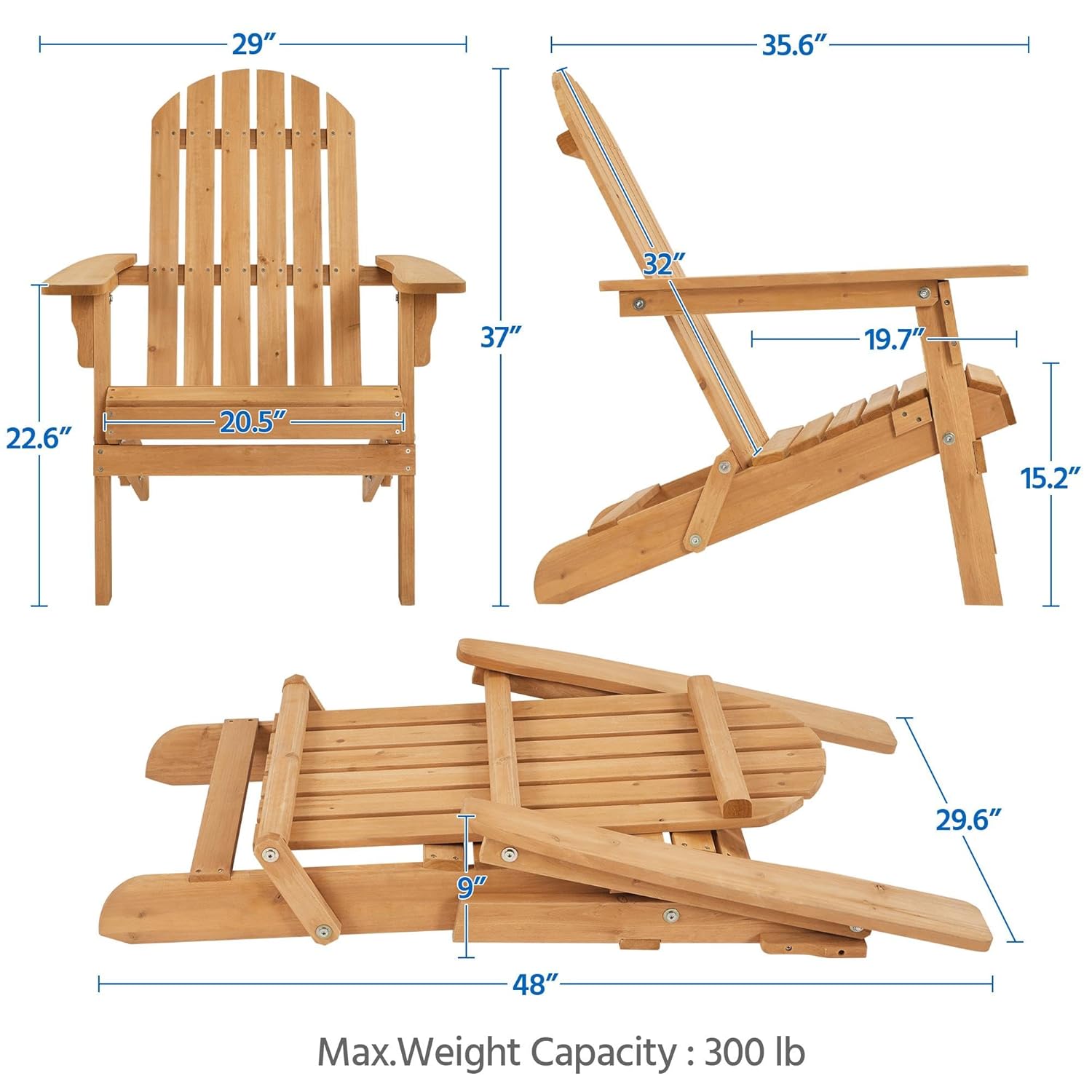 Folding Adirondack Chair Set o - огляд і ціна Outdoor Furniture Lounge Set