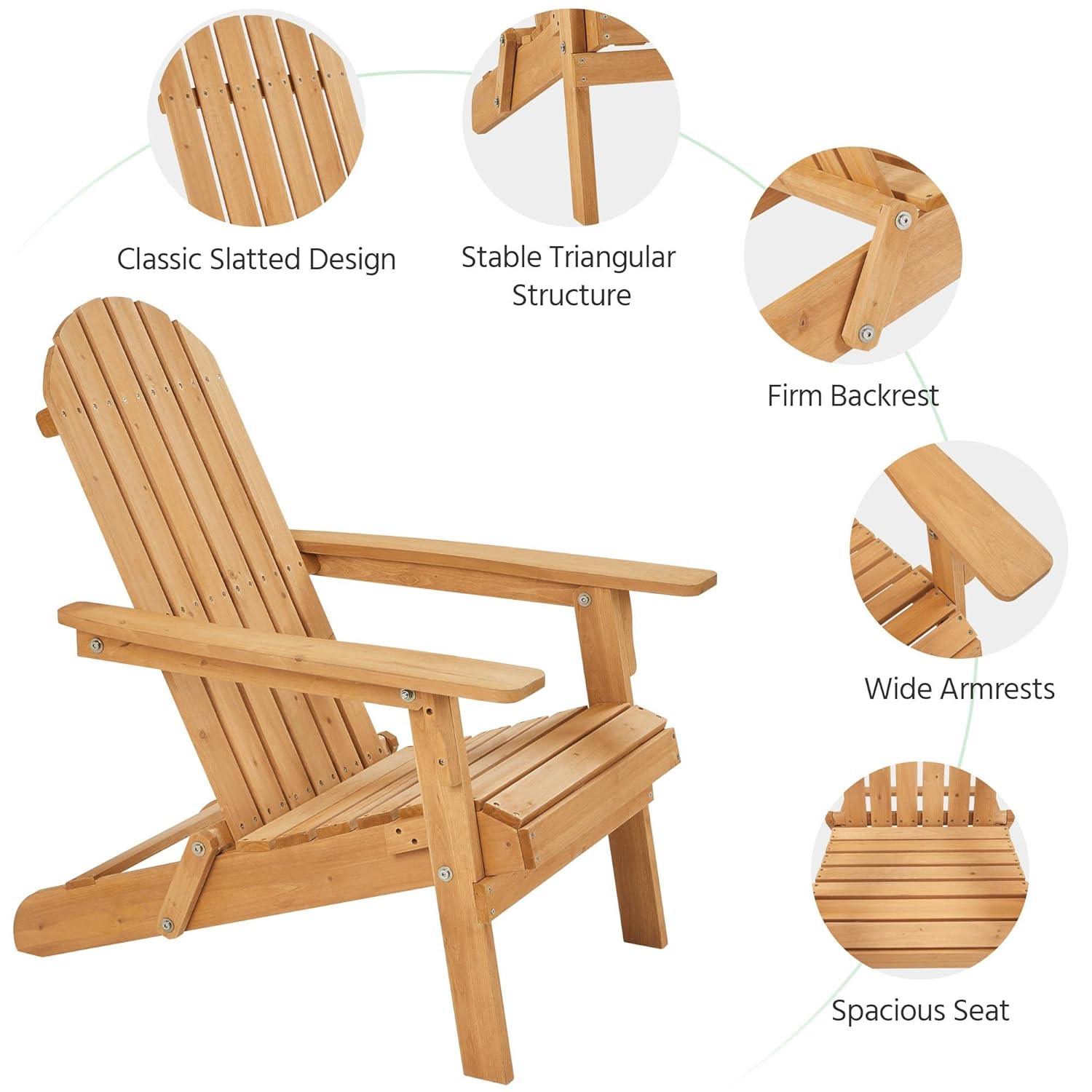 Folding Adirondack Chair Set o - огляд і ціна Outdoor Furniture Lounge Set