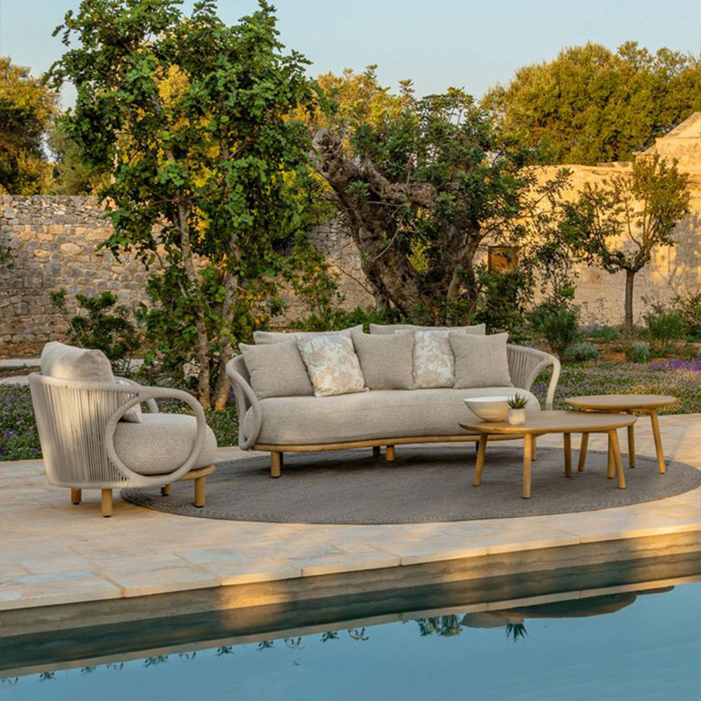 Outdoor rattan sofa teak garde - огляд і ціна Outdoor Furniture Teak Wood