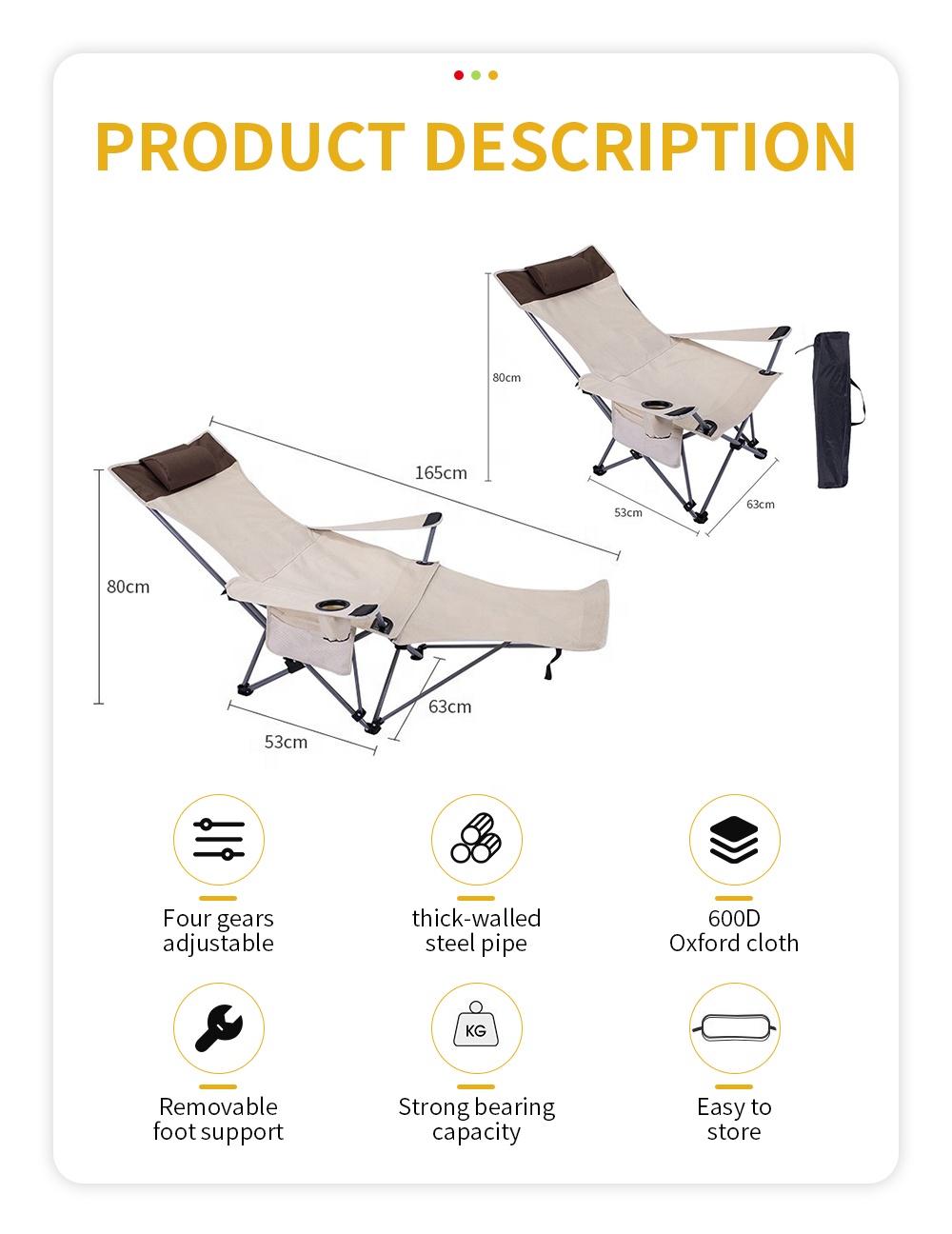 Portable Folding Reclining Cha - огляд і ціна Outdoor Furniture Patio