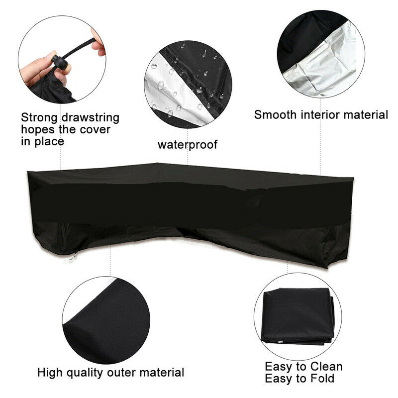 L Shape Furniture Waterproof C - огляд і ціна Outdoor Furniture Black