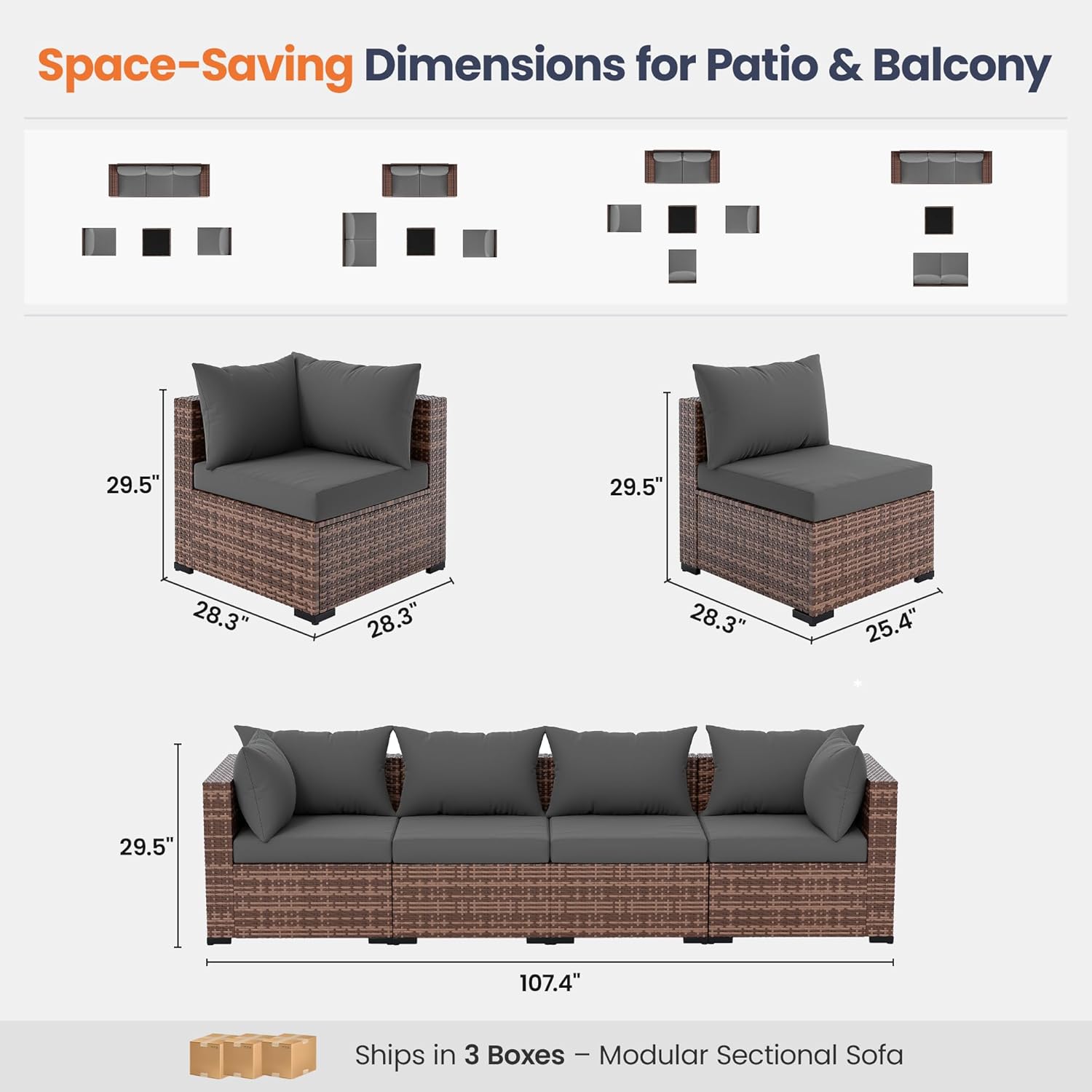 5-Piece Outdoor Sectional Sofa - огляд і ціна Outdoor Furniture Set With Fire Pit