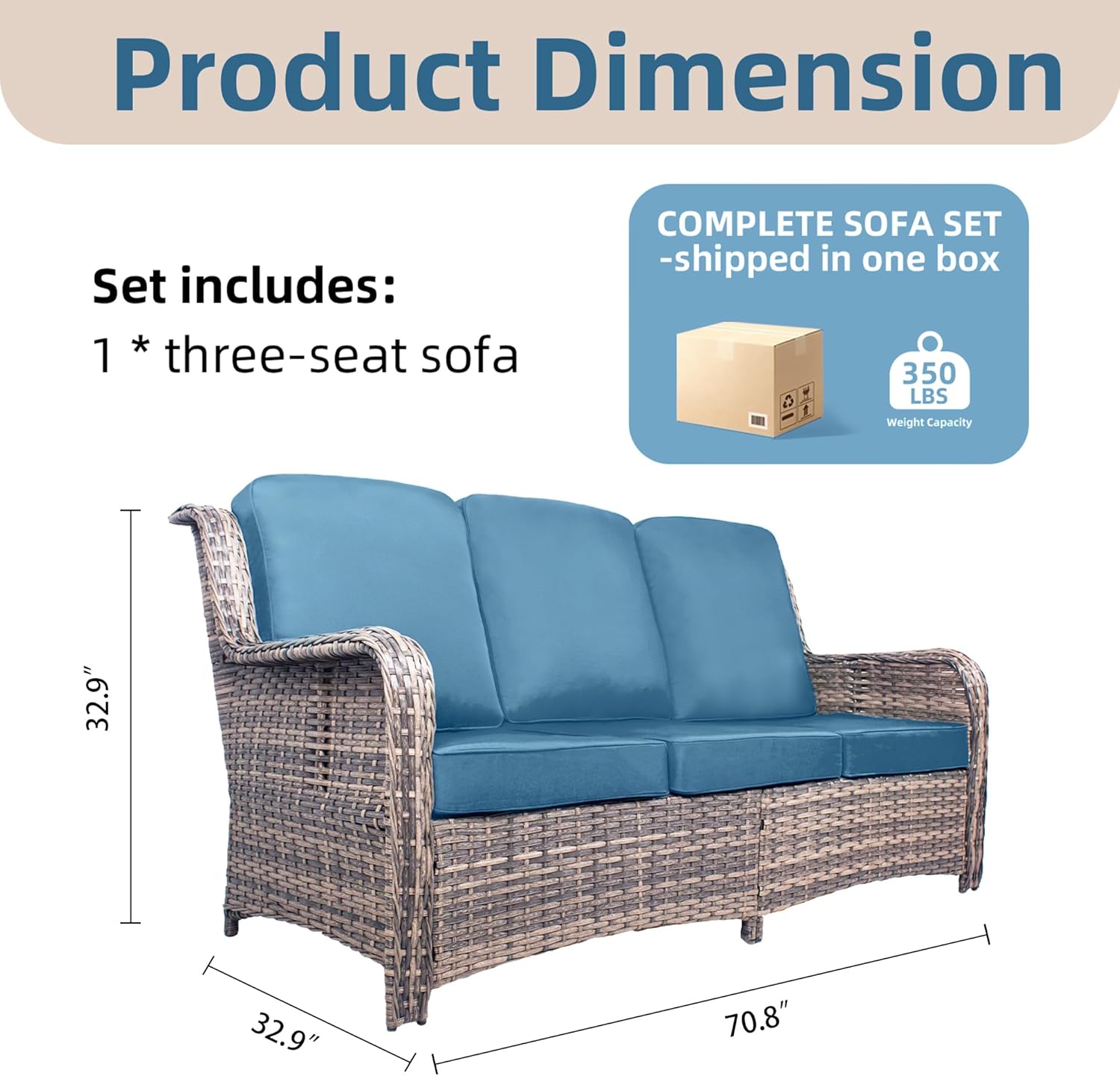 Three-Seater Outdoor Sofa Wick - огляд і ціна Outdoor Furniture Material