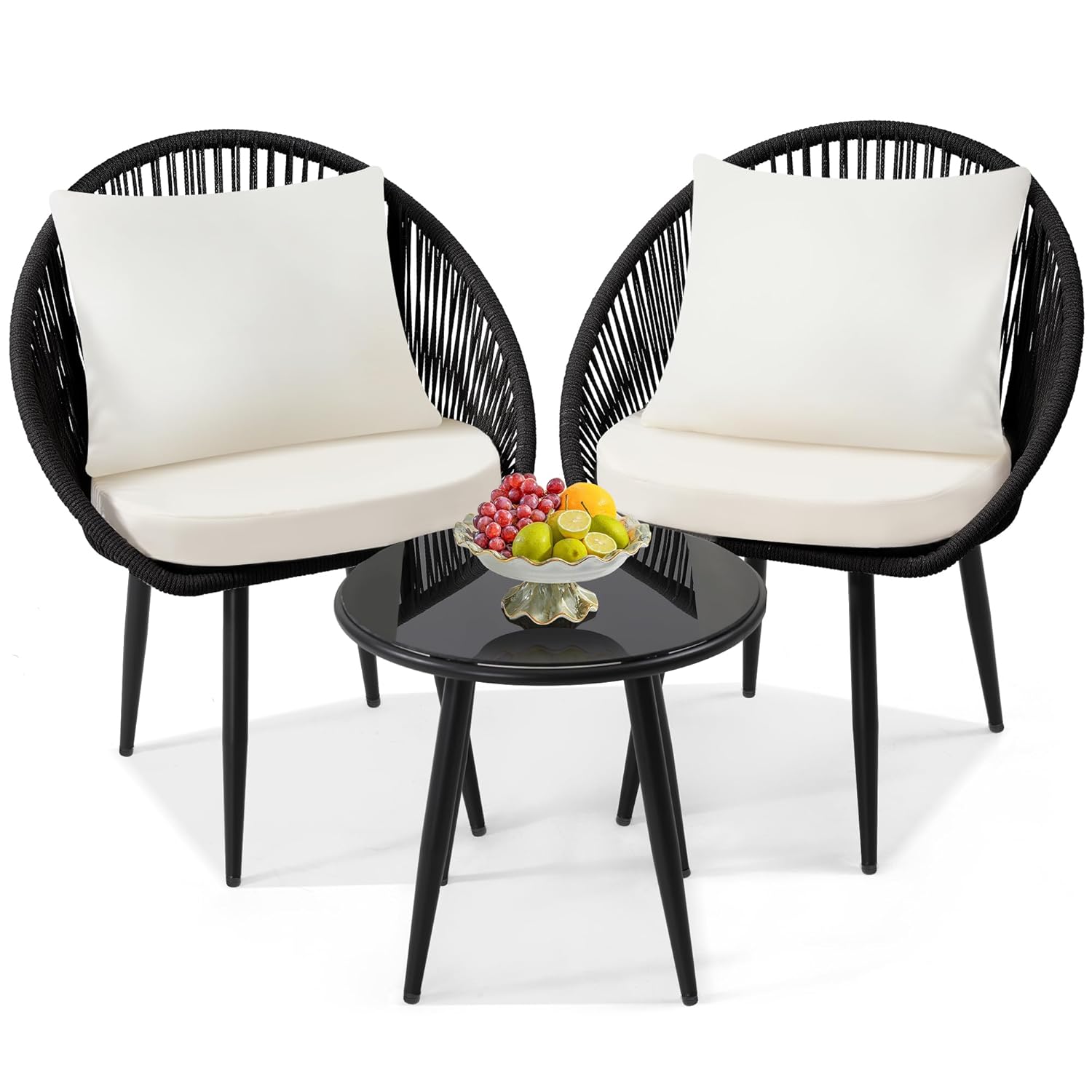 3 Pieces Bistro Set, Woven Rop - огляд і ціна Outdoor Furniture Ideas