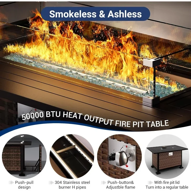 A Furniture Set with Fire Pit  - огляд і ціна Outdoor Furniture Set With Fire Pit
