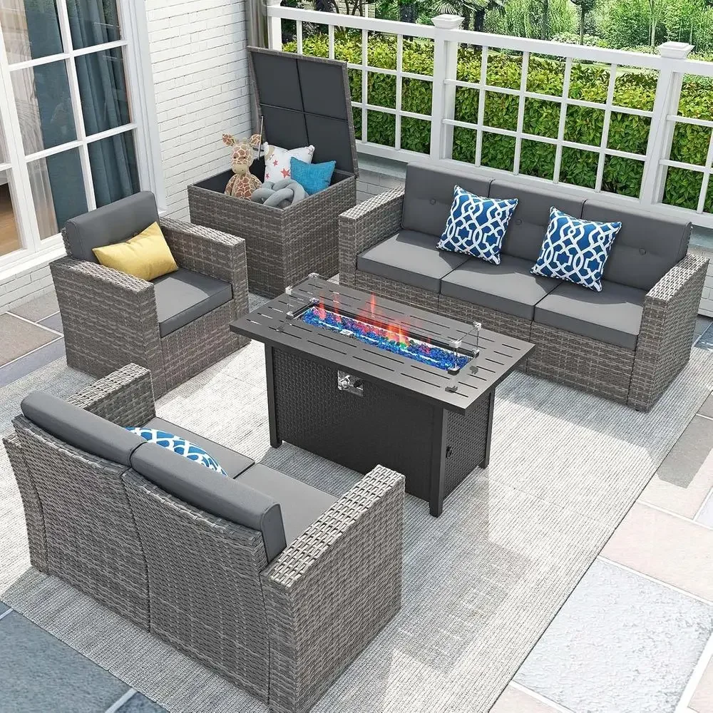 8-Piece Patio Furniture Set wi - огляд і ціна Outdoor Furniture Set With Fire Pit