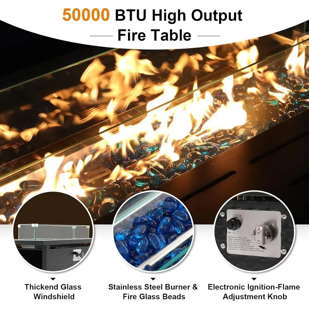 8-Piece Patio Furniture Set wi - огляд і ціна Outdoor Furniture Set With Fire Pit