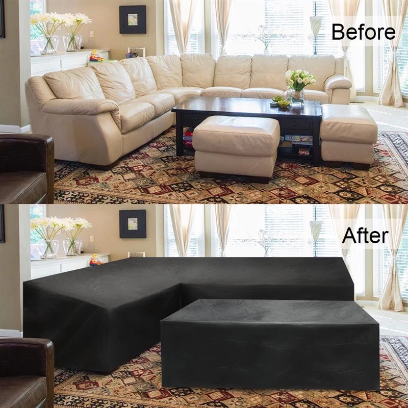 L Shaped Outdoor Furniture Cov - огляд і ціна Outdoor Furniture Black