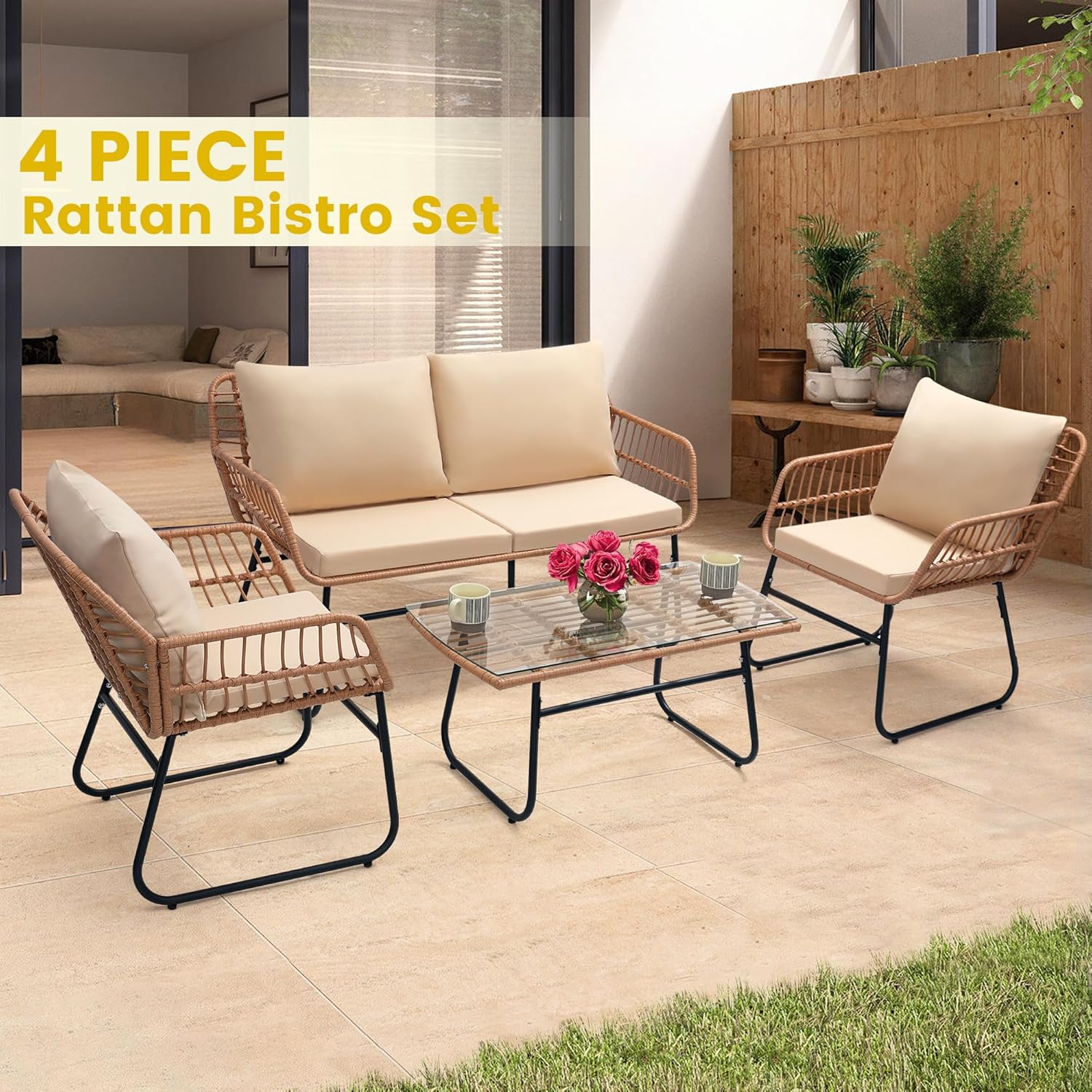 4 Piece Patio Bistro Outdoor F - огляд і ціна Outdoor Furniture Ideas