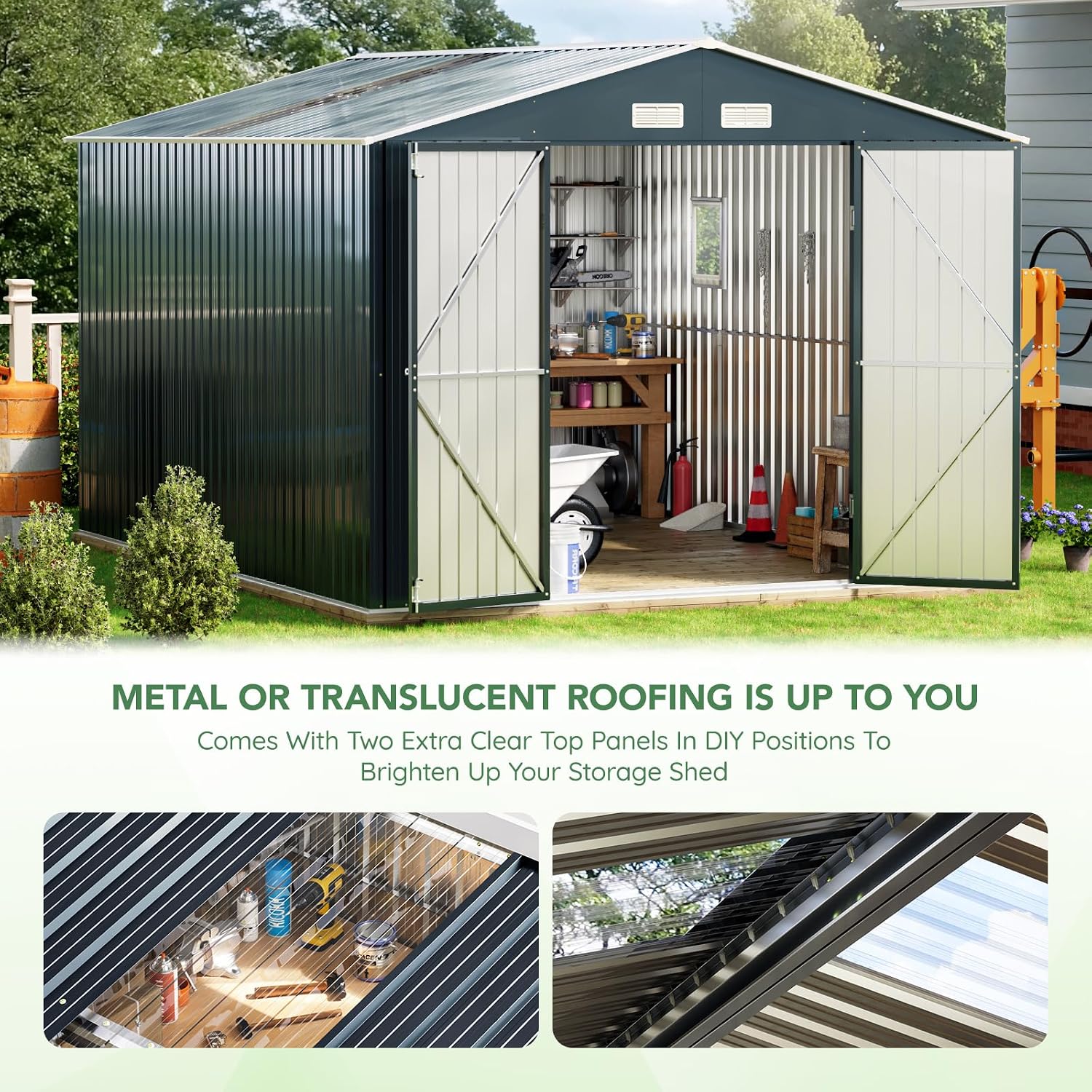 10x12X7.5FT Outdoor Steel Stor - огляд і ціна Outdoor Furniture Patio