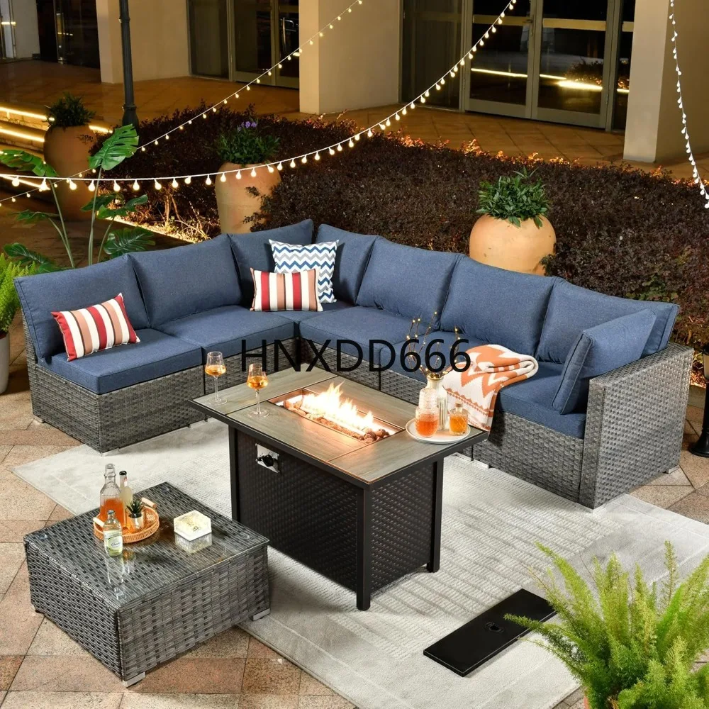 Outdoor 8 Piece Patio Furnitur - огляд і ціна Outdoor Furniture Set With Fire Pit