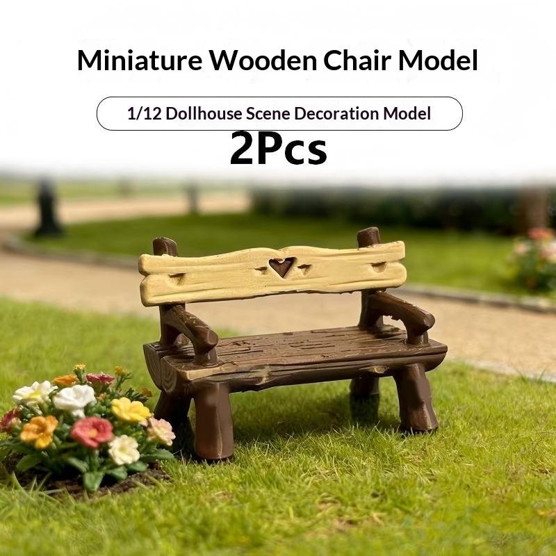 2Pcs 1/12 Miniature Bench Doll - огляд і ціна Outdoor Furniture Material