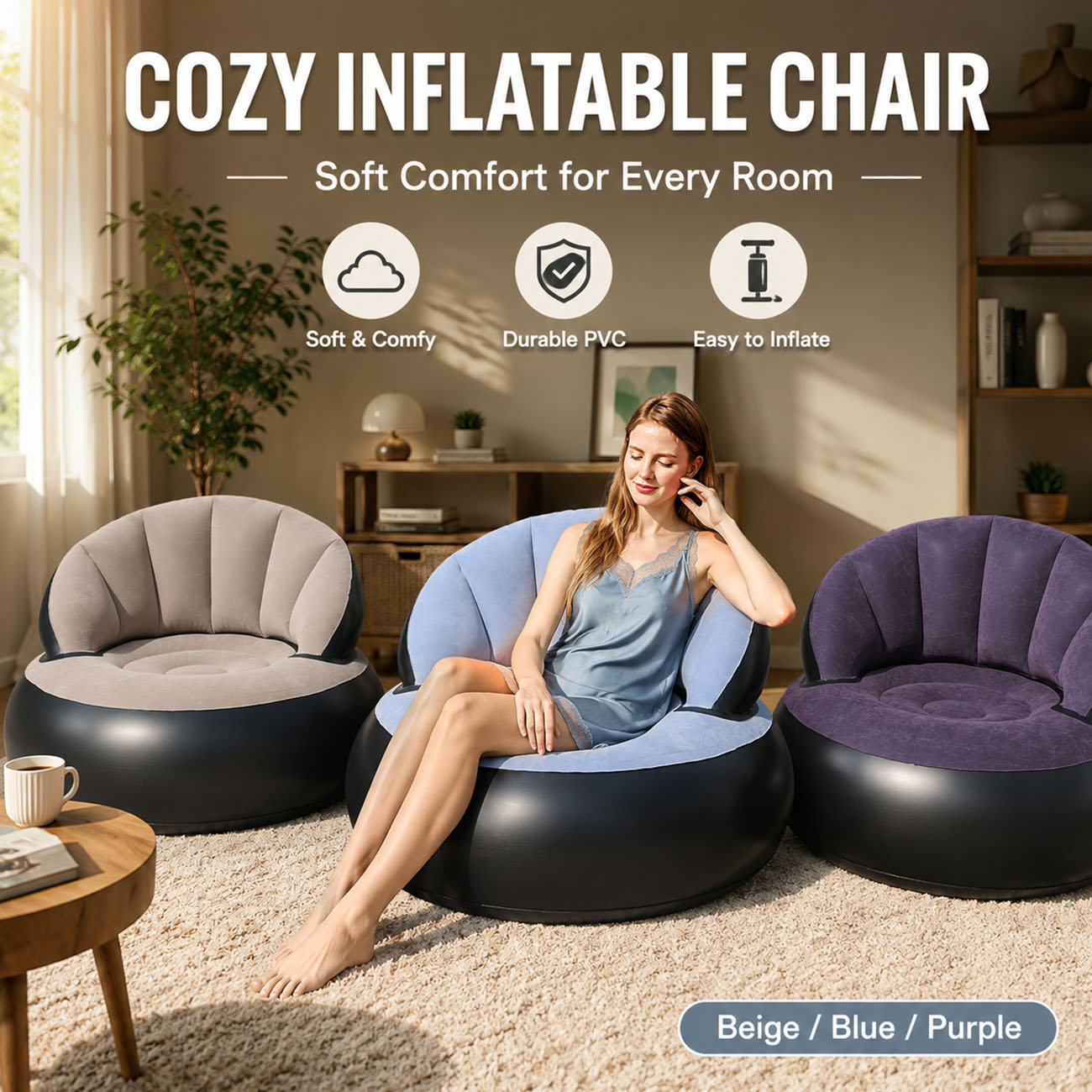 Inflatable Chair for Adults, F - огляд і ціна Outdoor Furniture Material